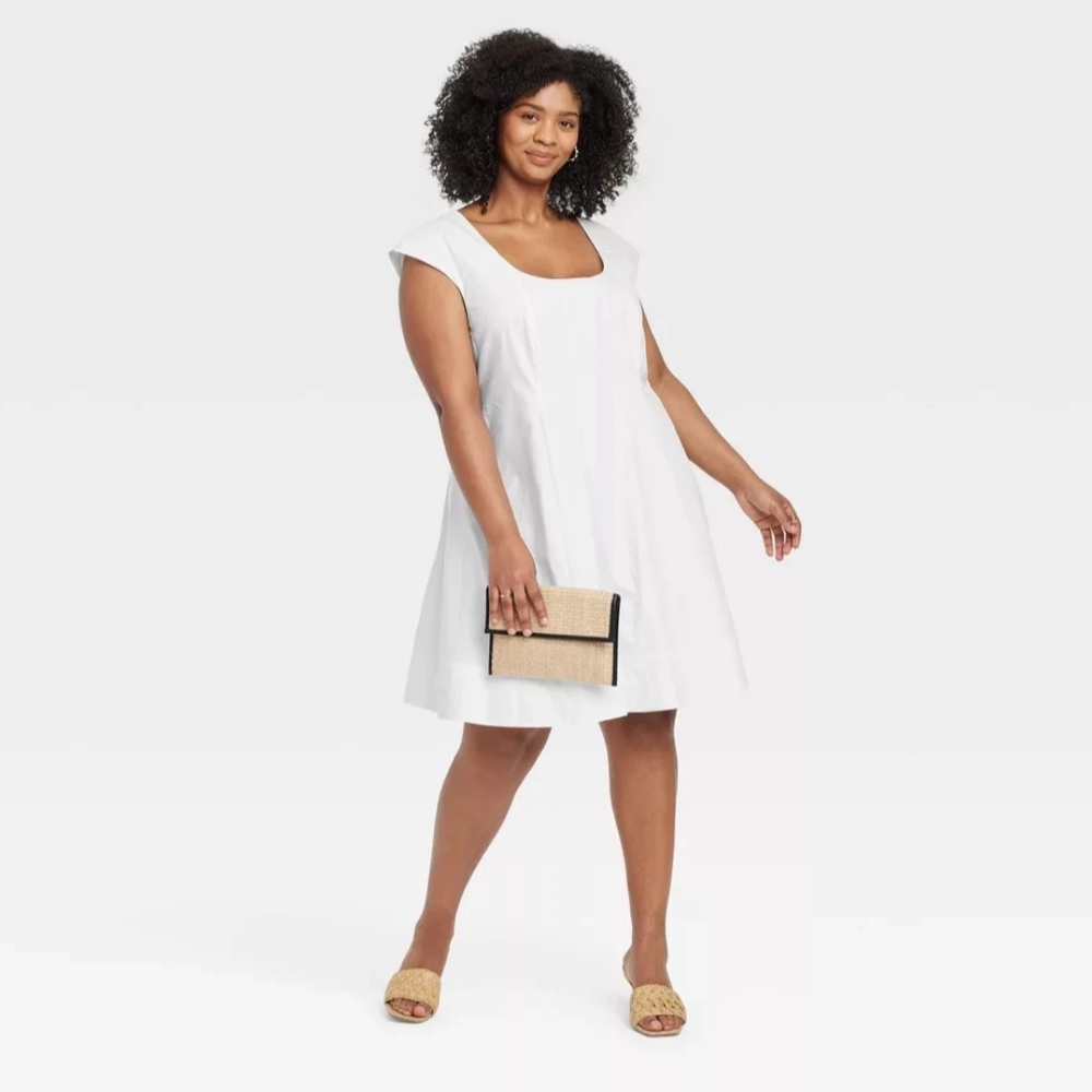 NWT White Cotton Corset A-line Mini Dress Size 20=2X - Picture 3 of 4